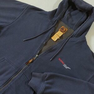 Berne Thermal Lined Full Zip Hoodie Mens Large Navy Blue Regional Elite